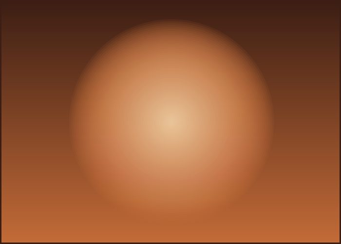 A pale sun low in an orange field.
